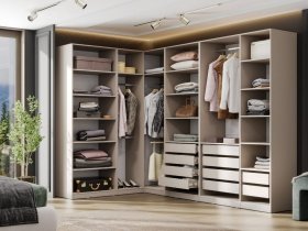 Гардеробная Эккервуд (меланж) в Скале - skala.mebel-nsk.ru | фото