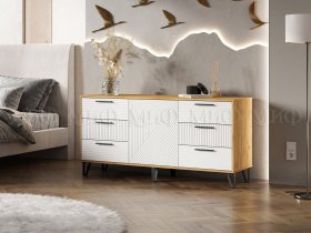 Комод (1500) Флэш (дуб крафт/браш вайт) в Скале - skala.mebel-nsk.ru | фото