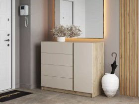 Комод Бостон  КМ-001 (дуб крафт серый/кашемир) в Скале - skala.mebel-nsk.ru | фото