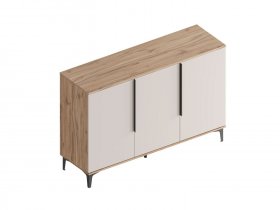 Комод трехстворчатый Сицилия (дуб альпийский/тефия) в Скале - skala.mebel-nsk.ru | фото