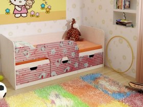 Кровать детская с ящиками 1,86 Минима Hello Kitty в Скале - skala.mebel-nsk.ru | фото