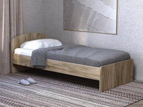 Кровать односпальная 80 с низкой спинкой (дуб крафт серый) в Скале - skala.mebel-nsk.ru | фото