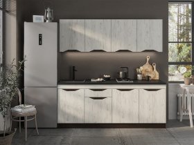 Кухонный гарнитур Паола 2,0м (дуб крафт белый/венге) в Скале - skala.mebel-nsk.ru | фото