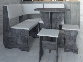 Кухонный уголок Лотос  (цемент темный к/з White) в Скале - skala.mebel-nsk.ru | фото