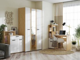 Модульная детская Санса (дуб сонома/белый) в Скале - skala.mebel-nsk.ru | фото