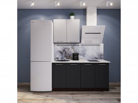 Модульная кухня Классика (белый глянец/черный) в Скале - skala.mebel-nsk.ru | фото