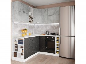 Модульная кухня Классика (мрамор светлый/мрамор темный) в Скале - skala.mebel-nsk.ru | фото