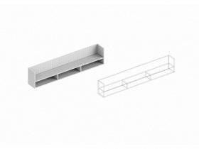 Полка настенная 1600 Квинта (белый лофт/софт айс/белый) в Скале - skala.mebel-nsk.ru | фото