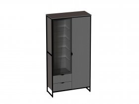 Шкаф 2 дв 2 ящ Нора (металл бруклин/графит) (гостиная) в Скале - skala.mebel-nsk.ru | фото
