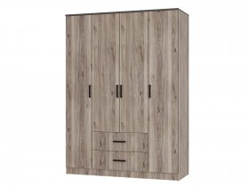 Шкаф четырехстворчатый Титан (дуб смоки) в Скале - skala.mebel-nsk.ru | фото