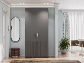 Шкаф двухстворчатый Эккервуд (Нью) (графит) в Скале - skala.mebel-nsk.ru | фото