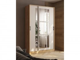 Шкаф-купе 1,4м «Стиль-2» (дуб крафт золотой/кашемир) в Скале - skala.mebel-nsk.ru | фото
