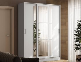Шкаф-купе 1,6м «Стиль-2» (белый) в Скале - skala.mebel-nsk.ru | фото
