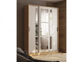 Шкаф-купе 1,6м «Стиль-2» (дуб крафт золотой/кашемир) в Скале - skala.mebel-nsk.ru | фото
