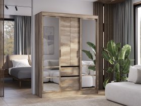 Шкаф-купе ШКК-06 Энигма (венге/дуб каньон) в Скале - skala.mebel-nsk.ru | фото