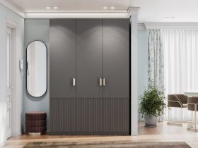 Шкаф трехстворчатый Эккервуд (Нью) (графит) в Скале - skala.mebel-nsk.ru | фото