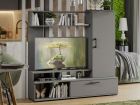Стенка «Сиена» (графит серый) в Скале - skala.mebel-nsk.ru | фото