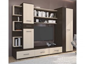 Стенка Верона (дуб венге/дуб молочный) в Скале - skala.mebel-nsk.ru | фото