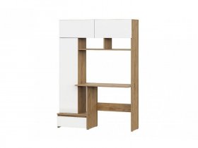Стол компьютерный 1,3 Некст-1 (дуб золотой/белый шагрень) в Скале - skala.mebel-nsk.ru | фото