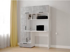 Стол письменный «Квартет-11» (белый/ателье светлое) в Скале - skala.mebel-nsk.ru | фото