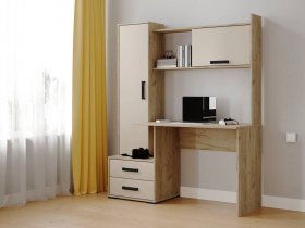 Стол письменный «Квартет-9» (дуб крафт серый/кашемир) в Скале - skala.mebel-nsk.ru | фото