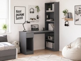 Стол письменный угловой «Лайт» 10.01 (темно-серый) в Скале - skala.mebel-nsk.ru | фото