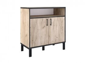 Тумба двухдверная Тм073.0 Гермес лофт (дуб крафт серый) в Скале - skala.mebel-nsk.ru | фото