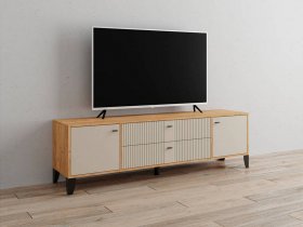 Тумба под ТВ Парус-10 (дуб крафт золотой/сантьяго софт) в Скале - skala.mebel-nsk.ru | фото